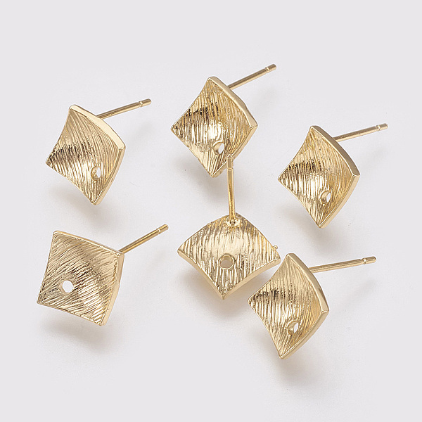 PandaHall Brass Stud Earring Findings, with Loop, Rhombus, Nickel Free, Real 18K Gold Plated, 12x12mm, Hole: 1mm, Pin: 0.8mm Brass Rhombus
PandaHall Brass Stud Earring Findings, with Loop, Rhombus, Nickel Free, Real 18K Gold Plated, 12x12mm, Hole: 1mm, Pin: 0.8mm Brass Rhombus