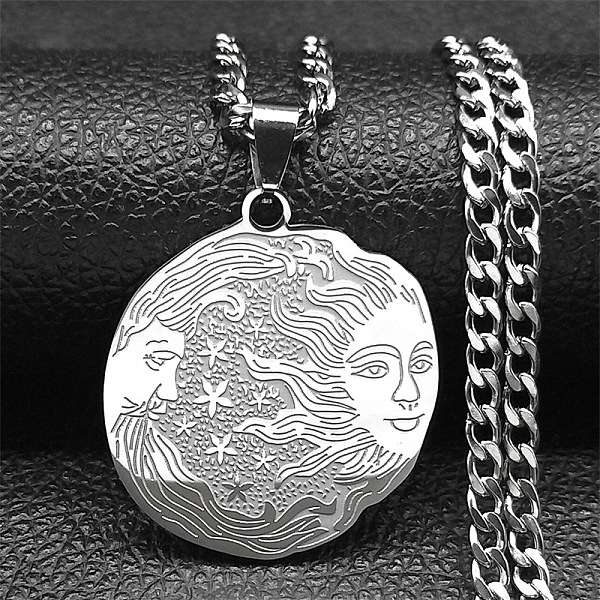 PandaHall 304 Stainless Steel Pendant Necklaces, Flat Round with Human Pattern, Stainless Steel Color, 23.46 inch(59.6cm) 304 Stainless...
PandaHall 304 Stainless Steel Pendant Necklaces, Flat Round with Human Pattern, Stainless Steel Color, 23.46 inch(59.6cm) 304 Stainless...