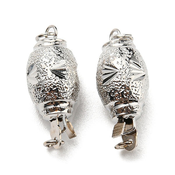 PandaHall Rack Plating Brass Box Clasps, Textured Barrel, Platinum, 19.5x8mm Brass Barrel
PandaHall Rack Plating Brass Box Clasps, Textured Barrel, Platinum, 19.5x8mm Brass Barrel