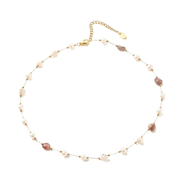 PandaHall Natural Botswana Agate & Pearl Beaded Necklace, Gold Plated Stainless Steel Jewelry for Women, 15.98~16.14 inch(40.6~41cm)...
PandaHall Natural Botswana Agate & Pearl Beaded Necklace, Gold Plated Stainless Steel Jewelry for Women, 15.98~16.14 inch(40.6~41cm)...