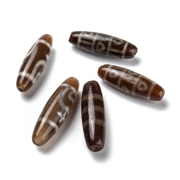 PandaHall Tibetan Style dZi Beads, Natural Agate Beads, Dyed, Rice, Mixed Patterns, 36~42x11.5~12mm, Hole: 2mm Tibetan Agate Oval
PandaHall Tibetan Style dZi Beads, Natural Agate Beads, Dyed, Rice, Mixed Patterns, 36~42x11.5~12mm, Hole: 2mm Tibetan Agate Oval