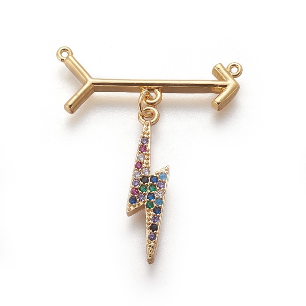 PandaHall Brass Micro Pave Cubic Zirconia Pendants, Lightning Bolt & Arrow, Colorful, Golden, 27mm, Hole: 0.8mm Brass+Cubic Zirconia...
PandaHall Brass Micro Pave Cubic Zirconia Pendants, Lightning Bolt & Arrow, Colorful, Golden, 27mm, Hole: 0.8mm Brass+Cubic Zirconia...