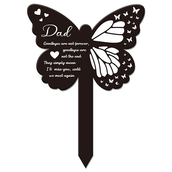 PandaHall Acrylic Garden Stake, Ground Insert Decor, for Yard, Lawn, Garden Decoration, Butterfly with Memorial Words, Butterfly, 205x145mm..., Black
PandaHall Acrylic Garden Stake, Ground Insert Decor, for Yard, Lawn, Garden Decoration, Butterfly with Memorial Words, Butterfly, 205x145mm..., Black