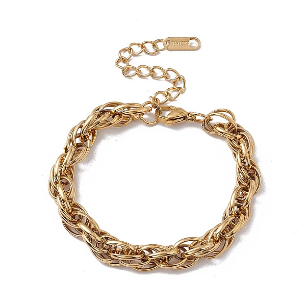 PandaHall 304 Stainless Steel Rope Chain Bracelet for Men Women, Golden, 6-1/2 inch(16.5cm) 304 Stainless Steel
PandaHall 304 Stainless Steel Rope Chain Bracelet for Men Women, Golden, 6-1/2 inch(16.5cm) 304 Stainless Steel