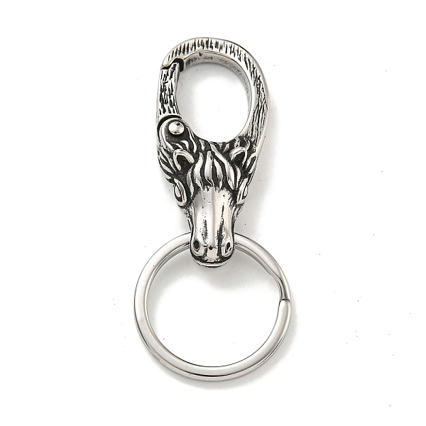 PandaHall Tibetan Style 316 Surgical Stainless Steel Fittings with 304 Stainless Steel Key Ring, Animal, Horse, 68mm 316 Surgical Stainless...
PandaHall Tibetan Style 316 Surgical Stainless Steel Fittings with 304 Stainless Steel Key Ring, Animal, Horse, 68mm 316 Surgical Stainless...