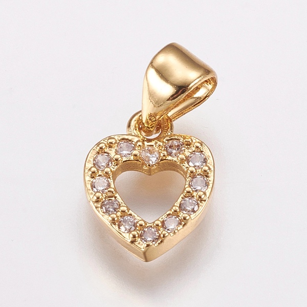 PandaHall Brass Micro Pave Cubic Zirconia Charms, Heart, Golden, 10.5x8x2mm, Hole: 3.5x4mm Brass+Cubic Zirconia Heart Clear
PandaHall Brass Micro Pave Cubic Zirconia Charms, Heart, Golden, 10.5x8x2mm, Hole: 3.5x4mm Brass+Cubic Zirconia Heart Clear