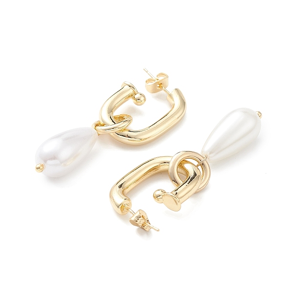 PandaHall Brass Oval with ABS Pearl Teardrop Dangle Stud Earrings for Women, White, 52mm, Pin: 0.7mm Plastic Teardrop White
PandaHall Brass Oval with ABS Pearl Teardrop Dangle Stud Earrings for Women, White, 52mm, Pin: 0.7mm Plastic Teardrop White