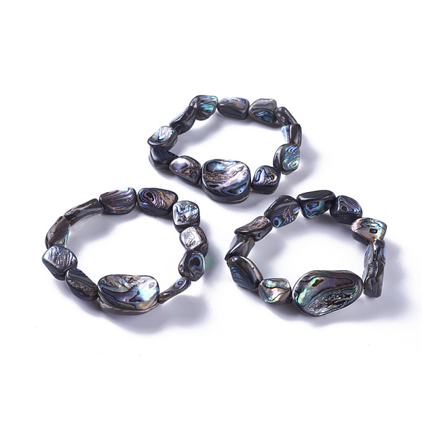 PandaHall Natural Abalone Shell/Paua ShellStretch Bracelets, Nuggets, 1-5/8 inch~2-1/8 inch(4.2~5.4cm) Shell
PandaHall Natural Abalone Shell/Paua ShellStretch Bracelets, Nuggets, 1-5/8 inch~2-1/8 inch(4.2~5.4cm) Shell