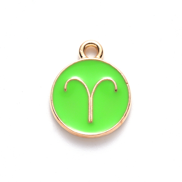 PandaHall Alloy Enamel Pendants, Cadmium Free & Lead Free, Flat Round with Constellation, Light Gold, Pale Green, Aries, 15x12x2mm, Hole...
PandaHall Alloy Enamel Pendants, Cadmium Free & Lead Free, Flat Round with Constellation, Light Gold, Pale Green, Aries, 15x12x2mm, Hole...