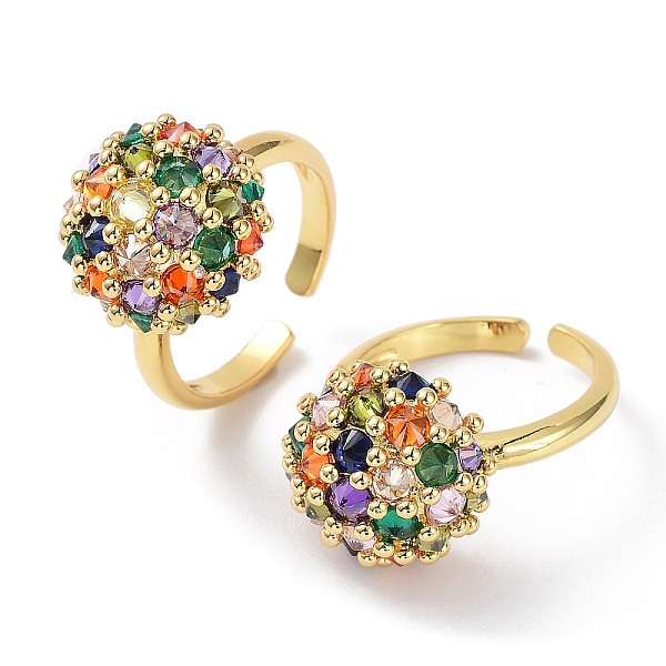 PandaHall Colorful Cubic Zirconia Flat Round Open Cuff Rings, Rack Plating Brass Rings for Women, Cadmium Free & Lead Free, Real 18K Gold...
PandaHall Colorful Cubic Zirconia Flat Round Open Cuff Rings, Rack Plating Brass Rings for Women, Cadmium Free & Lead Free, Real 18K Gold...