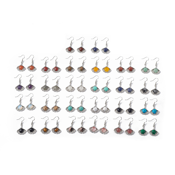 PandaHall Gemstone Ginkgo Leaf Dangle Earrings with Crystal Rhinestone, Platinum Brass Jewelry for Women, 40mm, Pin: 0.6mm Mixed Stone
PandaHall Gemstone Ginkgo Leaf Dangle Earrings with Crystal Rhinestone, Platinum Brass Jewelry for Women, 40mm, Pin: 0.6mm Mixed Stone