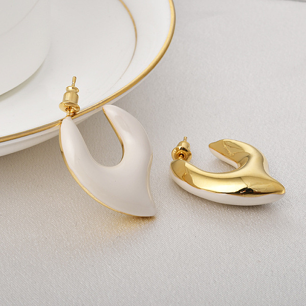 PandaHall Nuggets Brass Enamel Half Hoop Stud Earrings for Women, Real 18K Gold Plated, 30x24mm Brass Nuggets
PandaHall Nuggets Brass Enamel Half Hoop Stud Earrings for Women, Real 18K Gold Plated, 30x24mm Brass Nuggets