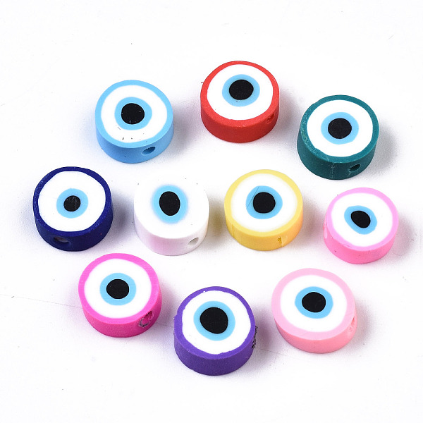 PandaHall Handmade Polymer Clay Beads, Flat Round with Evil Eye, Mixed Color, 10.5~12.5x3.5~4.5mm, Hole: 1.5mm Polymer Clay Evil Eye..., Multicolor
PandaHall Handmade Polymer Clay Beads, Flat Round with Evil Eye, Mixed Color, 10.5~12.5x3.5~4.5mm, Hole: 1.5mm Polymer Clay Evil Eye..., Multicolor