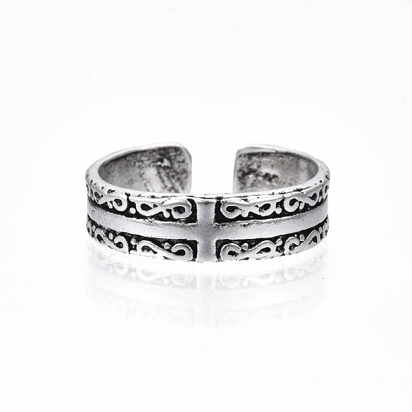 PandaHall Cross Alloy Open Cuff Ring for Women, Cadmium Free & Lead Free, Antique Silver, US Size 5 1/2(16.1mm) Alloy
PandaHall Cross Alloy Open Cuff Ring for Women, Cadmium Free & Lead Free, Antique Silver, US Size 5 1/2(16.1mm) Alloy