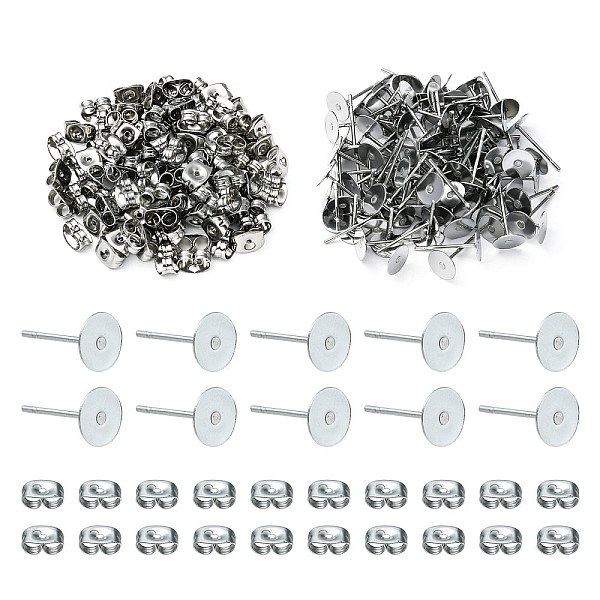 PandaHall 100Pcs 304 Stainless Steel Stud Earring Findings, Flat Round Pad Base Earring Settings, with 100Pcs Friction Ear Nuts, Stainless...
PandaHall 100Pcs 304 Stainless Steel Stud Earring Findings, Flat Round Pad Base Earring Settings, with 100Pcs Friction Ear Nuts, Stainless...