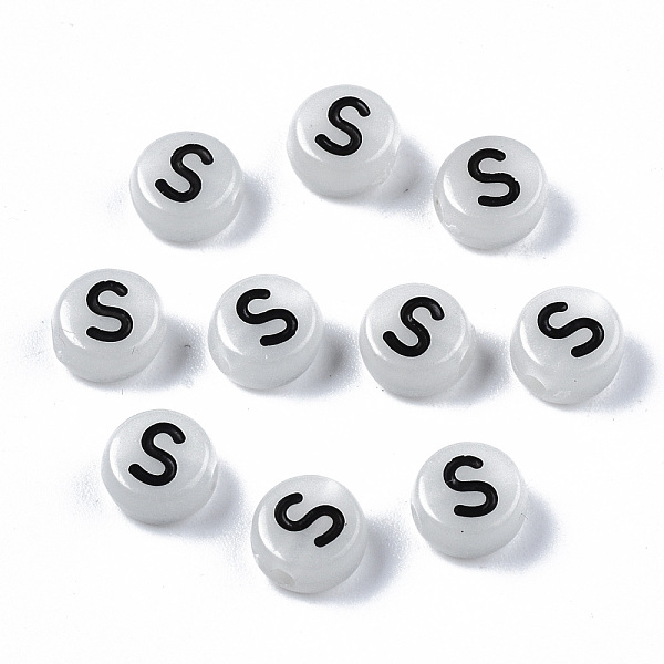 PandaHall Acrylic Beads, with Enamel and Luminous, Horizontal Hole, Flat Round with Black Letter, Glow in the Dark, Light Grey, Letter.S...
PandaHall Acrylic Beads, with Enamel and Luminous, Horizontal Hole, Flat Round with Black Letter, Glow in the Dark, Light Grey, Letter.S...