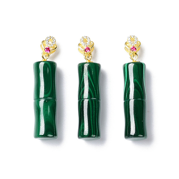 PandaHall Natural Malachite Pendants, Column Charms, with Golden Plated 925 Sterling Rhinestone Clasps, 29x8mm, Hole: 2x4mm Malachite Column
PandaHall Natural Malachite Pendants, Column Charms, with Golden Plated 925 Sterling Rhinestone Clasps, 29x8mm, Hole: 2x4mm Malachite Column