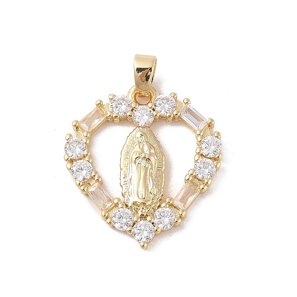 PandaHall Brass Cubic Zirconia Pendants, Long-Lasting Plated, Heart with Holy Virgin Charms, Golden, Clear, 27x25x3mm, Hole: 5x3mm...
PandaHall Brass Cubic Zirconia Pendants, Long-Lasting Plated, Heart with Holy Virgin Charms, Golden, Clear, 27x25x3mm, Hole: 5x3mm...