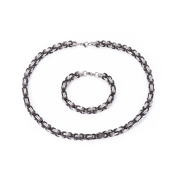 PandaHall 201 Stainless Steel Jewelry Sets, Byzantine Chain Bracelets and Necklaces, with Lobster Claw Clasps, Gunmetal & Stainless Steel...
PandaHall 201 Stainless Steel Jewelry Sets, Byzantine Chain Bracelets and Necklaces, with Lobster Claw Clasps, Gunmetal & Stainless Steel...