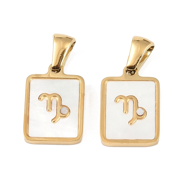 PandaHall Constellations Natural White Shell Pendants, Ion Plating(IP) 304 Stainless Steel Rectangle Charms, Real 18K Gold Plated, Capricorn...
PandaHall Constellations Natural White Shell Pendants, Ion Plating(IP) 304 Stainless Steel Rectangle Charms, Real 18K Gold Plated, Capricorn...