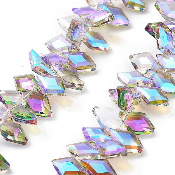 PandaHall Electroplate Rhombus Glass Beads Strands, Faceted, Full Rainbow Plated, Lilac, 13x8x4mm, Hole: 1.2mm, about 99~100pcs/strand..., Purple
PandaHall Electroplate Rhombus Glass Beads Strands, Faceted, Full Rainbow Plated, Lilac, 13x8x4mm, Hole: 1.2mm, about 99~100pcs/strand..., Purple