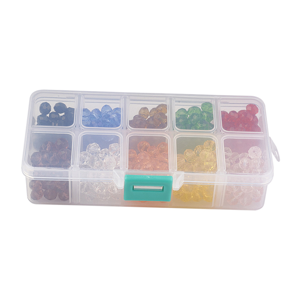 PandaHall 10 Colors Handmade Glass Beads, Faceted, Rondelle, Mixed Color, 7~8x6mm, Hole: 1mm, about 40pcs/compartment, about 400pcs/box..., Multicolor
PandaHall 10 Colors Handmade Glass Beads, Faceted, Rondelle, Mixed Color, 7~8x6mm, Hole: 1mm, about 40pcs/compartment, about 400pcs/box..., Multicolor