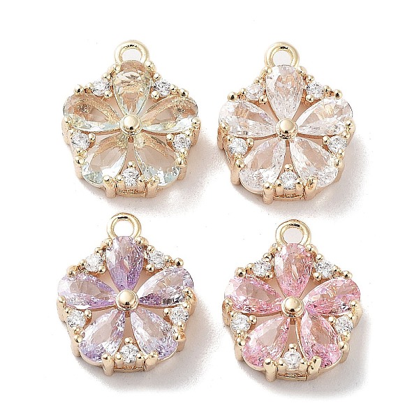 PandaHall Brass Micro Pave Cubic Zirconia Charms, with Mixed Color Glass, Flower Charm, Real 18K Gold Plated, 13x11x4mm, Hole: 1.2mm..., Multicolor
PandaHall Brass Micro Pave Cubic Zirconia Charms, with Mixed Color Glass, Flower Charm, Real 18K Gold Plated, 13x11x4mm, Hole: 1.2mm..., Multicolor