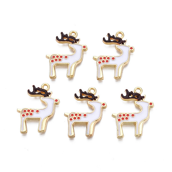PandaHall Rack Plating Alloy Enamel Pendants, Cadmium Free & Nickel Free & Lead Free, Light Gold, Christmas Reindeer/Stag, Coconut Brown...
PandaHall Rack Plating Alloy Enamel Pendants, Cadmium Free & Nickel Free & Lead Free, Light Gold, Christmas Reindeer/Stag, Coconut Brown...