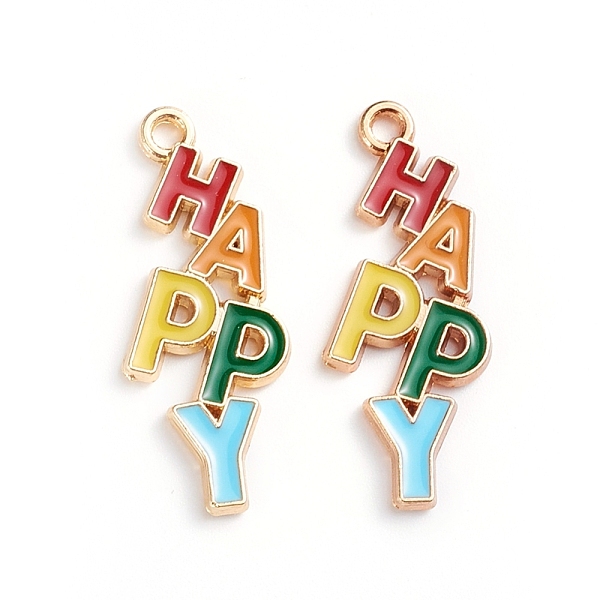 PandaHall Alloy Enamel Pendants, with Word HAPPY, Light Gold, Colorful, 29x11.2x1.8mm, Hole: 1.6mm Alloy+Enamel Word
PandaHall Alloy Enamel Pendants, with Word HAPPY, Light Gold, Colorful, 29x11.2x1.8mm, Hole: 1.6mm Alloy+Enamel Word