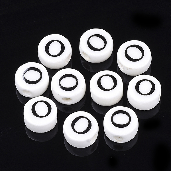 PandaHall Handmade Porcelain Beads, Horizontal Hole, Flat Round with Letter, White, Letter.O, 8~8.5x4.5mm, Hole: 2mm Porcelain Letter O...
PandaHall Handmade Porcelain Beads, Horizontal Hole, Flat Round with Letter, White, Letter.O, 8~8.5x4.5mm, Hole: 2mm Porcelain Letter O...