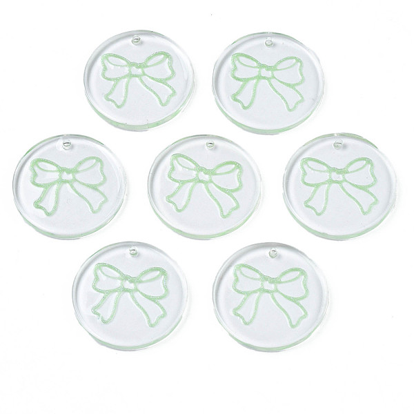PandaHall Transparent Resin Pendants, with Glitter Powder, Flat Round with Bowknot, Pale Green, 24.5x2.5~3mm, Hole: 1.4mm Resin Flat Round
PandaHall Transparent Resin Pendants, with Glitter Powder, Flat Round with Bowknot, Pale Green, 24.5x2.5~3mm, Hole: 1.4mm Resin Flat Round