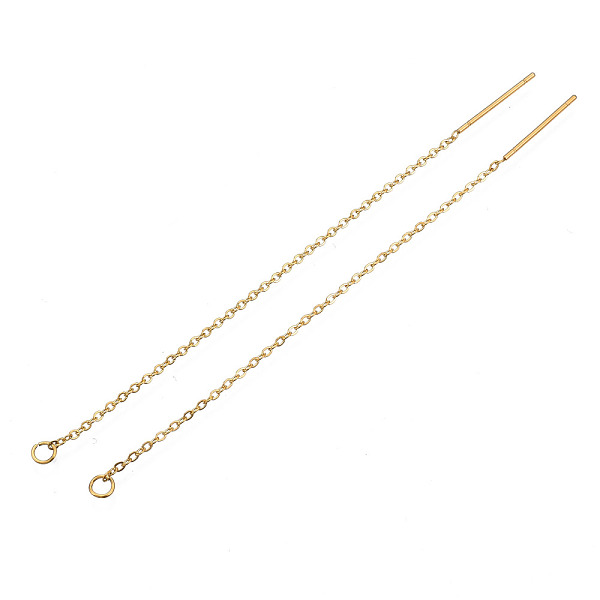 PandaHall 304 Stainless Steel Earring Findings, Ear Threads, Golden, 90~94x1.2mm, Pin: 0.8mm 304 Stainless Steel Others
PandaHall 304 Stainless Steel Earring Findings, Ear Threads, Golden, 90~94x1.2mm, Pin: 0.8mm 304 Stainless Steel Others