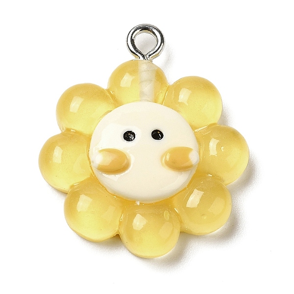 PandaHall Translucent Resin Pendants, Sunflower Charms with Platinum Plated Iron Loops, Yellow, 24.5x21x6.5mm, Hole: 2mm Iron+Resin Flower...
PandaHall Translucent Resin Pendants, Sunflower Charms with Platinum Plated Iron Loops, Yellow, 24.5x21x6.5mm, Hole: 2mm Iron+Resin Flower...