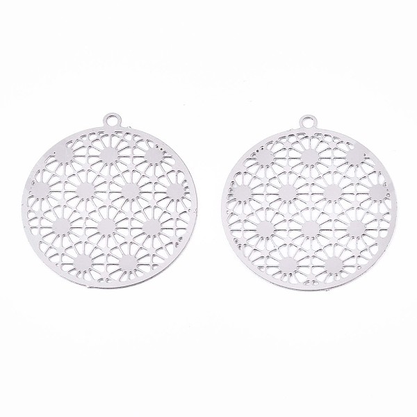 PandaHall 201 Stainless Steel Filigree Pendants, Etched Metal Embellishments, Flower of Life, Stainless Steel Color, 21.5x20x0.3mm, Hole...
PandaHall 201 Stainless Steel Filigree Pendants, Etched Metal Embellishments, Flower of Life, Stainless Steel Color, 21.5x20x0.3mm, Hole...