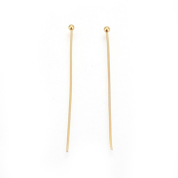 PandaHall 304 Stainless Steel Ball Head Pins, Golden, 41x0.7mm, 21 Gauge, Head: 2mm 304 Stainless Steel
PandaHall 304 Stainless Steel Ball Head Pins, Golden, 41x0.7mm, 21 Gauge, Head: 2mm 304 Stainless Steel