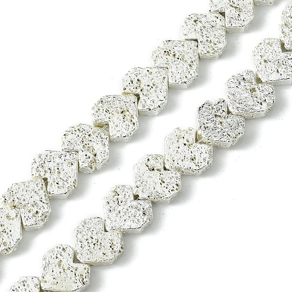 PandaHall Electroplated Natural Lava Rock Beads Strands, Heart, Silver Plated, 7.5~8.5x8~8.5x2.5~3mm, Hole: 0.9mm, about 54pcs/strand...
PandaHall Electroplated Natural Lava Rock Beads Strands, Heart, Silver Plated, 7.5~8.5x8~8.5x2.5~3mm, Hole: 0.9mm, about 54pcs/strand...