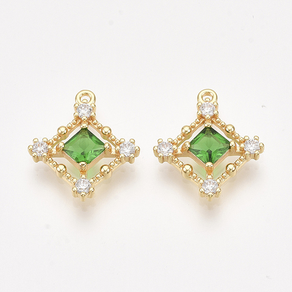 PandaHall Brass Cubic Zirconia Pendants, Real 18K Gold Plated, Nickel Free, Rhombus, Green, 15.5x13.5x3mm, Hole: 1mm, Diagonal Length...
PandaHall Brass Cubic Zirconia Pendants, Real 18K Gold Plated, Nickel Free, Rhombus, Green, 15.5x13.5x3mm, Hole: 1mm, Diagonal Length...