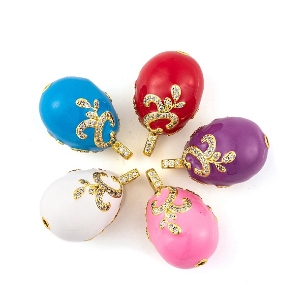 PandaHall Brass Micro Pave Cubic Zirconia Pendants, with Enamel, Real 18K Gold Plated, Egg Charms, Mixed Color, 26x16mm, Hole: 3.5x4.5mm..., Multicolor
PandaHall Brass Micro Pave Cubic Zirconia Pendants, with Enamel, Real 18K Gold Plated, Egg Charms, Mixed Color, 26x16mm, Hole: 3.5x4.5mm..., Multicolor