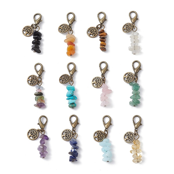 PandaHall Synthetic & Natural Mixed Gemstone Chip Pendant Decorations, Tree of Life Tibetan Style Alloy and Lobster Claw Clasps Charm...
PandaHall Synthetic & Natural Mixed Gemstone Chip Pendant Decorations, Tree of Life Tibetan Style Alloy and Lobster Claw Clasps Charm...