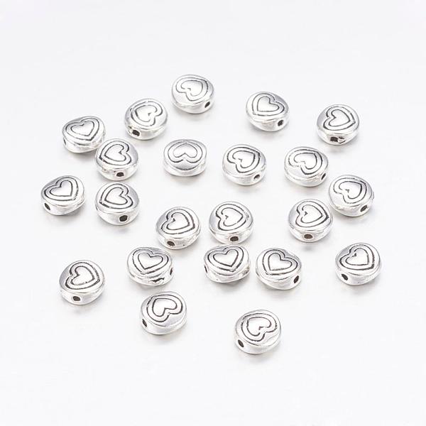 PandaHall Tibetan Style Alloy Beads, Flat Round with Heart, Antique Silver, Lead Free & Cadmium Free, 6x6x3mm, Hole: 1.5mm Alloy Flat Round
PandaHall Tibetan Style Alloy Beads, Flat Round with Heart, Antique Silver, Lead Free & Cadmium Free, 6x6x3mm, Hole: 1.5mm Alloy Flat Round