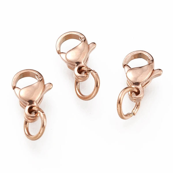 PandaHall Ion Plating(IP) 304 Stainless Steel Lobster Claw Clasps, With Jump Ring, Rose Gold, 9x5.5x3.5mm, Hole: 3mm, Jump Ring: 5x0.6mm 304...
PandaHall Ion Plating(IP) 304 Stainless Steel Lobster Claw Clasps, With Jump Ring, Rose Gold, 9x5.5x3.5mm, Hole: 3mm, Jump Ring: 5x0.6mm 304...