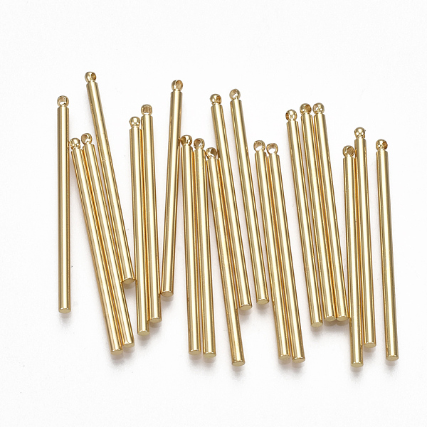 PandaHall Brass Pendants, Column, Real 18K Gold Plated, 40x2mm, Hole: 1mm Brass Column
PandaHall Brass Pendants, Column, Real 18K Gold Plated, 40x2mm, Hole: 1mm Brass Column