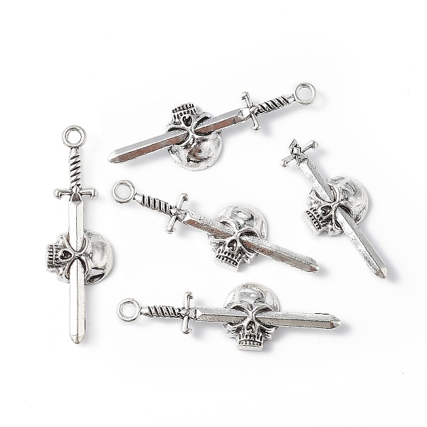 PandaHall Tibetan Style Alloy Big Pendants, Sword with Skull Charm, Antique Silver, 55.5x17x5.5mm, Hole: 3.2mm Alloy Skull
PandaHall Tibetan Style Alloy Big Pendants, Sword with Skull Charm, Antique Silver, 55.5x17x5.5mm, Hole: 3.2mm Alloy Skull