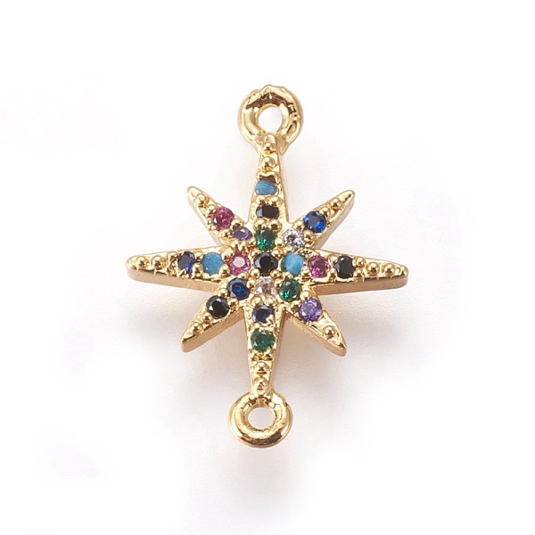 PandaHall Brass Cubic Zirconia Links connectors, Twinkle Star, Colorful, Golden, 16x12x2mm, Hole: 0.8mm Brass+Cubic Zirconia Star
PandaHall Brass Cubic Zirconia Links connectors, Twinkle Star, Colorful, Golden, 16x12x2mm, Hole: 0.8mm Brass+Cubic Zirconia Star