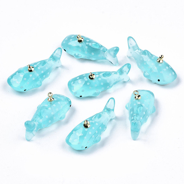 PandaHall Transparent Epoxy Resin Pendants, with Golden Tone Metal Finding, Whale Shape, Pale Turquoise, 28x13~14x12mm, Hole: 1.4mm Epoxy...
PandaHall Transparent Epoxy Resin Pendants, with Golden Tone Metal Finding, Whale Shape, Pale Turquoise, 28x13~14x12mm, Hole: 1.4mm Epoxy...