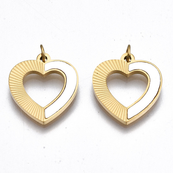 PandaHall 304 Stainless Steel Pendants, with Shell and Jump Rings, Heart, Real 14K Gold Plated, 16.5x15x1.5mm, Jump Ring: 3.8x0.6mm, 2.6mm...
PandaHall 304 Stainless Steel Pendants, with Shell and Jump Rings, Heart, Real 14K Gold Plated, 16.5x15x1.5mm, Jump Ring: 3.8x0.6mm, 2.6mm...
