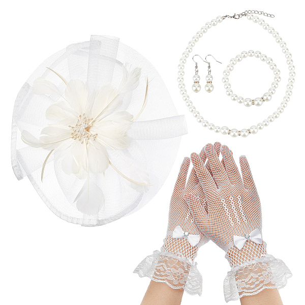 PandaHall AHADERMAKER Party Supplies, Including Polyester Lace Cuff Mesh Long Gloves, Hat Flower Mesh Organza, Feathers Hair Band, ABS..., White
PandaHall AHADERMAKER Party Supplies, Including Polyester Lace Cuff Mesh Long Gloves, Hat Flower Mesh Organza, Feathers Hair Band, ABS..., White