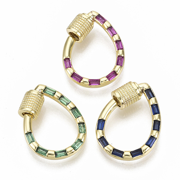 PandaHall Brass Micro Pave Cubic Zirconia Screw Carabiner Lock Charms, for Necklaces Making, Nickel Free, Teardrop, Real 18K Gold Plated..., Multicolor
PandaHall Brass Micro Pave Cubic Zirconia Screw Carabiner Lock Charms, for Necklaces Making, Nickel Free, Teardrop, Real 18K Gold Plated..., Multicolor