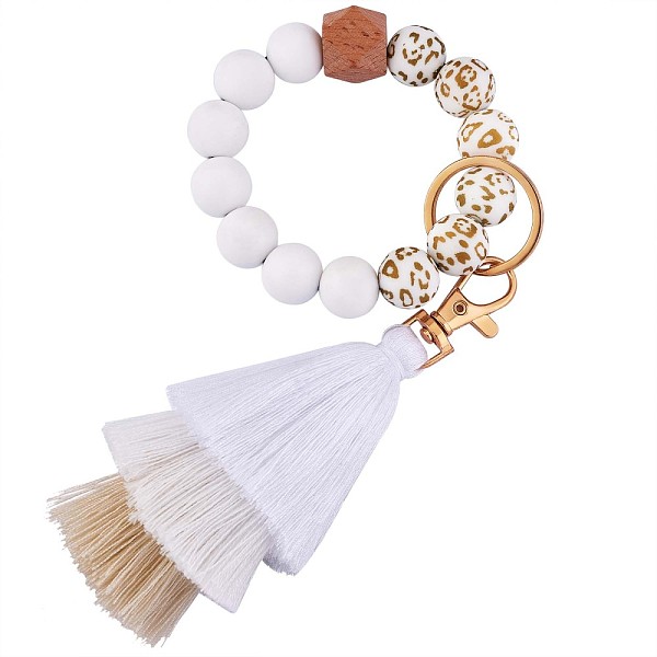 PandaHall Wristlet Keychain Silicone Beaded Keychain Bracelet with Tassel Bohemian Style Wrist Keychain for Women and Girls, White, 22cm...
PandaHall Wristlet Keychain Silicone Beaded Keychain Bracelet with Tassel Bohemian Style Wrist Keychain for Women and Girls, White, 22cm...