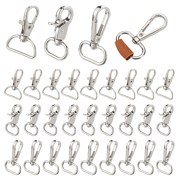 PandaHall WADORN 30Pcs 3 Styles Zinc Alloy Swivel Lobster Claw Clasps, Swivel Snap Hook, Fine Jewelry Findings, Platinum...
PandaHall WADORN 30Pcs 3 Styles Zinc Alloy Swivel Lobster Claw Clasps, Swivel Snap Hook, Fine Jewelry Findings, Platinum...